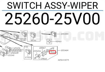 Nissan 2526025V00 SWITCH ASSY-WIPER