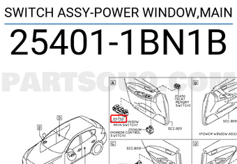 Nissan 254011BN1B SWITCH ASSY-POWER WINDOW,MAIN