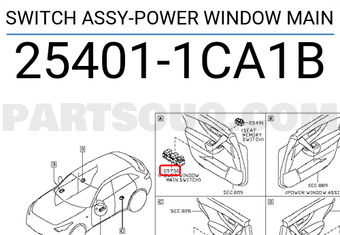 Nissan 254011CA1B SWITCH ASSY-POWER WINDOW MAIN