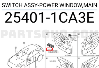 Nissan 254011CA3E SWITCH ASSY-POWER WINDOW,MAIN