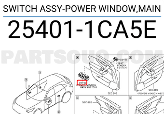 Nissan 254011CA5E SWITCH ASSY-POWER WINDOW,MAIN