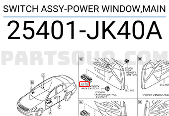 Nissan 25401JK40A SWITCH ASSY-POWER WINDOW,MAIN