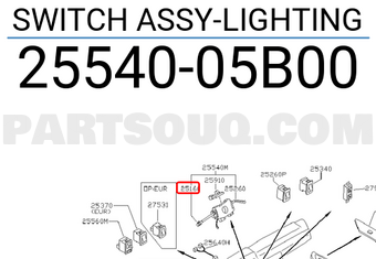 Nissan 2554005B00 SWITCH ASSY-LIGHTING