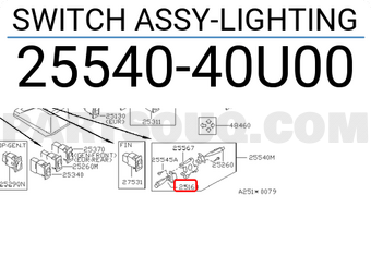 Nissan 2554040U00 SWITCH ASSY-LIGHTING