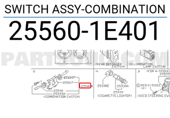 Nissan 255601E401 SWITCH ASSY-COMBINATION