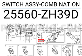 Nissan 25560ZH39D SWITCH ASSY-COMBINATION