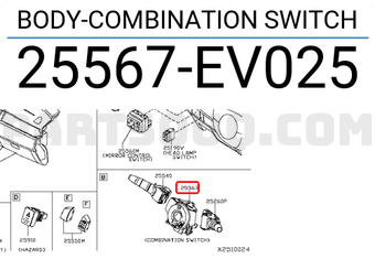 Nissan 25567EV025 BODY-COMBINATION SWITCH