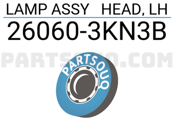 Nissan 260603KN3B LAMP ASSY HEAD, LH