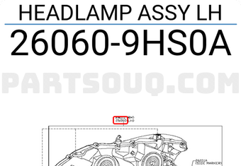 Nissan 260609HS0A HEADLAMP ASSY LH
