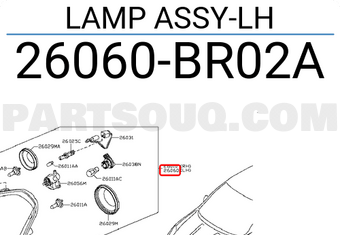 Nissan 26060BR02A LAMP ASSY-LH