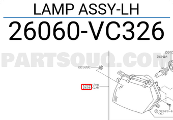 Nissan 26060VC326 LAMP ASSY-LH