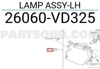 Nissan 26060VD325 LAMP ASSY-LH