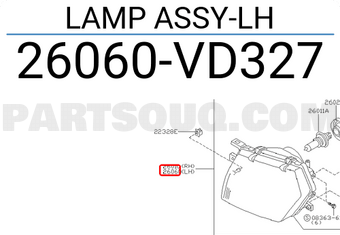 Nissan 26060VD327 LAMP ASSY-LH