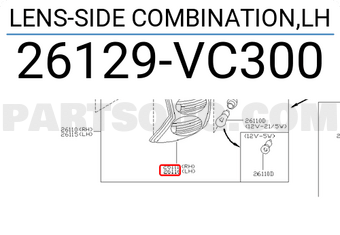 Nissan 26129VC300 LENS-SIDE COMBINATION,LH