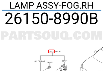 Nissan 261508990B LAMP ASSY-FOG,RH