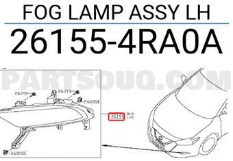 Nissan 261554RA0A FOG LAMP ASSY LH