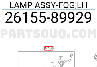 Nissan 2615589929 LAMP ASSY-FOG,LH