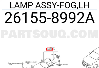 Nissan 261558992A LAMP ASSY-FOG,LH