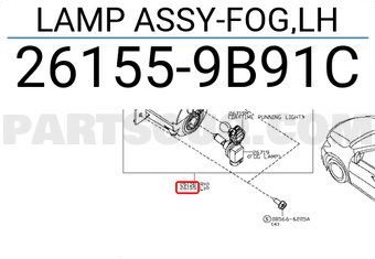 Nissan 261559B91C LAMP ASSY-FOG,LH