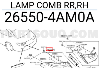 Nissan 265504AM0A LAMP COMB RR,RH