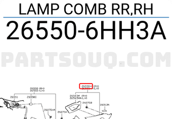 Nissan 265506HH3A LAMP COMB RR,RH
