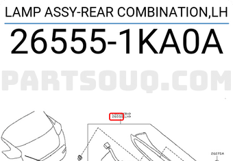 Nissan 265551KA0A LAMP ASSY-REAR COMBINATION,LH