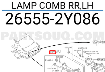 Nissan 265552Y086 LAMP COMB RR,LH