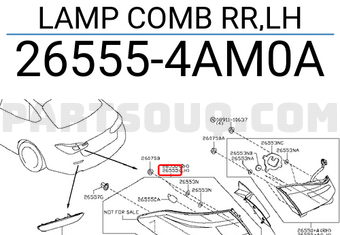Nissan 265554AM0A LAMP COMB RR,LH