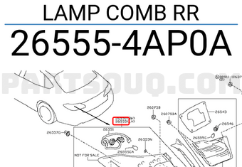Nissan 265554AP0A LAMP COMB RR