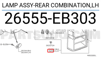 Nissan 26555EB303 LAMP ASSY-REAR COMBINATION,LH