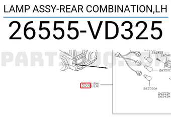 Nissan 26555VD325 LAMP ASSY-REAR COMBINATION,LH
