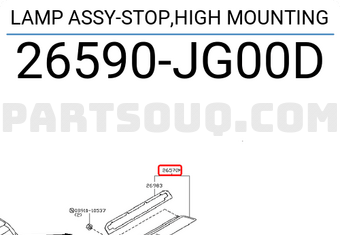 Nissan 26590JG00D LAMP ASSY-STOP,HIGH MOUNTING
