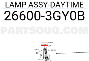 Nissan 266003GY0B LAMP ASSY-DAYTIME