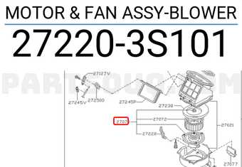 Nissan 272203S101 MOTOR & FAN ASSY-BLOWER