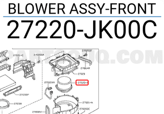Nissan 27220JK00C BLOWER ASSY-FRONT