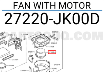 Nissan 27220JK00D FAN WITH MOTOR