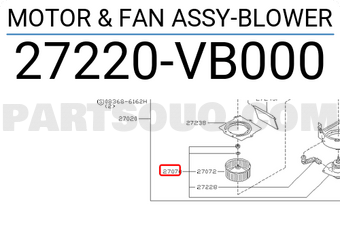 Nissan 27220VB000 MOTOR & FAN ASSY-BLOWER
