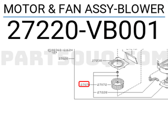Nissan 27220VB001 MOTOR & FAN ASSY-BLOWER