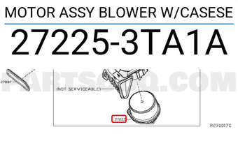 Nissan 272253TA1A MOTOR ASSY BLOWER W/CASESE