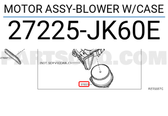 Nissan 27225JK60E MOTOR ASSY-BLOWER W/CASE
