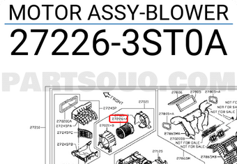 Nissan 272263ST0A MOTOR ASSY-BLOWER