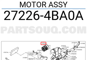Nissan 272264BA0A MOTOR ASSY