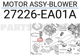 Nissan 27226EA01A MOTOR ASSY-BLOWER