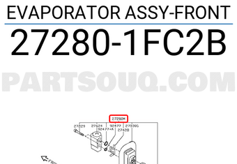 Nissan 272801FC2B EVAPORATOR ASSY-FRONT
