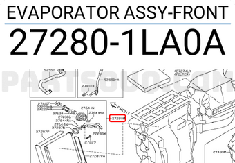 Nissan 272801LA0A EVAPORATOR ASSY-FRONT