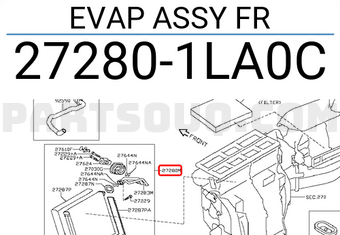 Nissan 272801LA0C EVAP ASSY FR