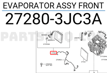 Nissan 272803JC3A EVAPORATOR ASSY FRONT