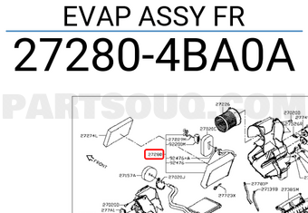 Nissan 272804BA0A EVAP ASSY FR