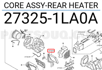 Nissan 273251LA0A CORE ASSY-REAR HEATER