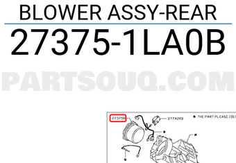 Nissan 273751LA0B BLOWER ASSY-REAR